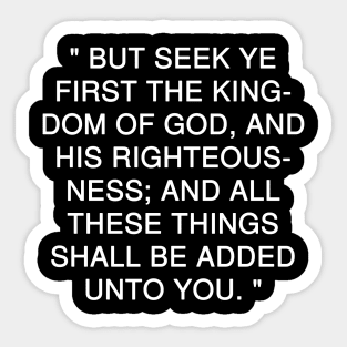 Matthew 6:33 Bible Verse Text KJV Sticker